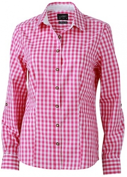 Karo Popeline Trachten Bluse (JN 637)