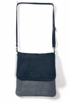 Denim Umhängetasche mit Umschlagklappe (DNM Vibe /big)