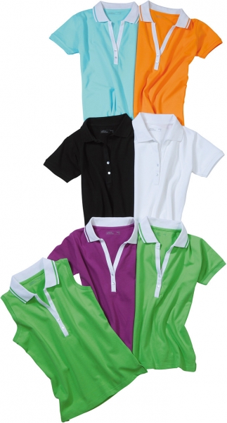 Ladies' Elastic Polo Short-Sleeved
