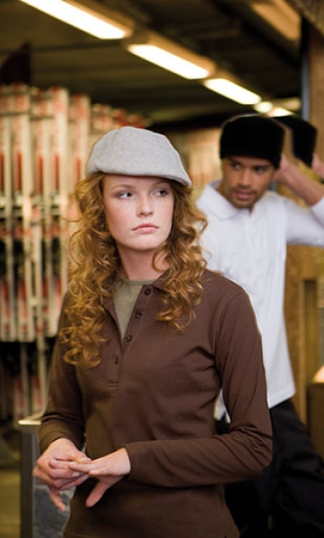 Ladies' Elastic Polo Long-Sleeved